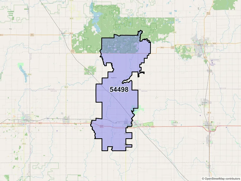 Map of Withee, Wisconsin and ZIP codes