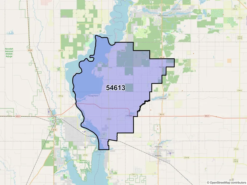 Map of ZIP Code 54613 — Arkdale, WI