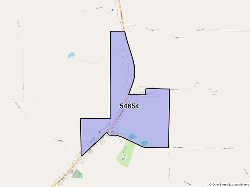 Map of Seneca, Wisconsin and ZIP codes
