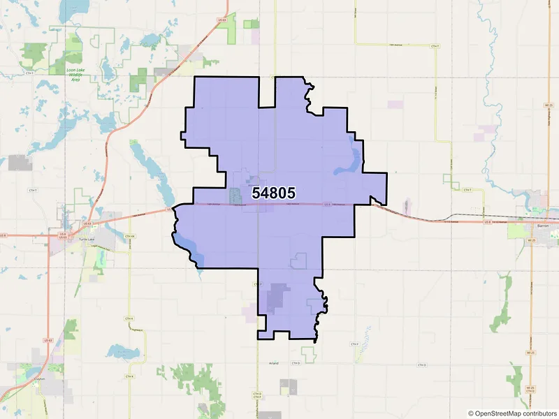 Map of Almena, Wisconsin and ZIP codes