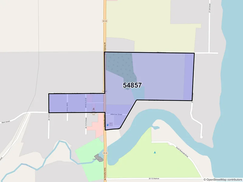 Map of ZIP Code 54857 — Mikana, WI