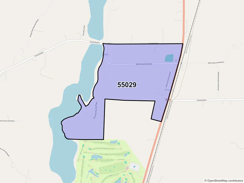 Map of Grandy, Minnesota and ZIP codes