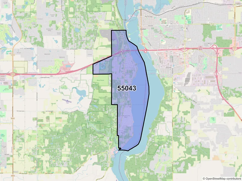 Map of Lakeland, Minnesota and ZIP codes