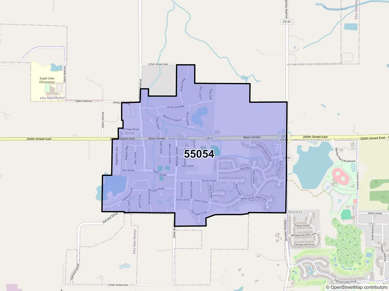 Map of ZIP Code 55054 — Elko New Market, MN