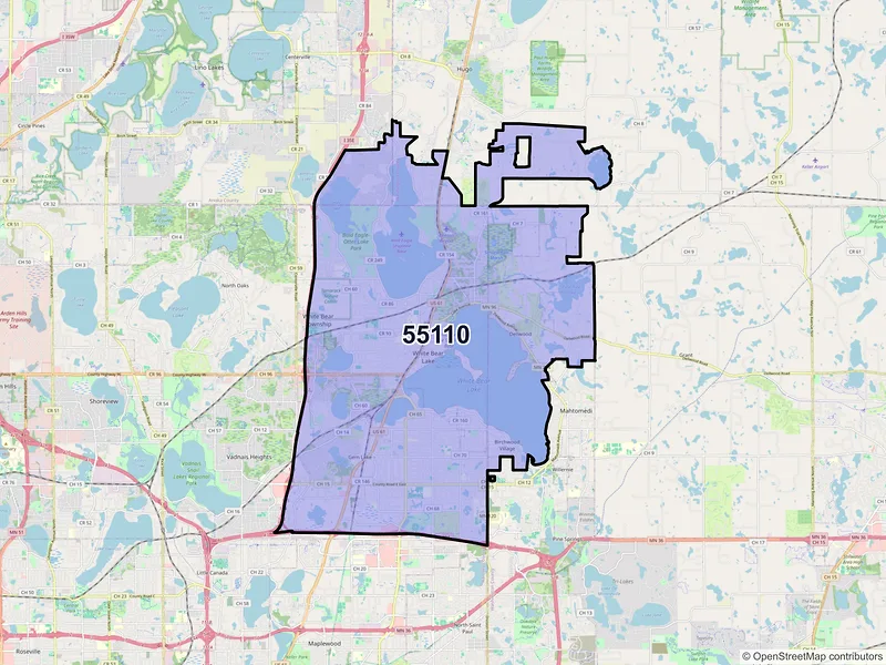 Map of ZIP Code 55110 — Saint Paul, MN