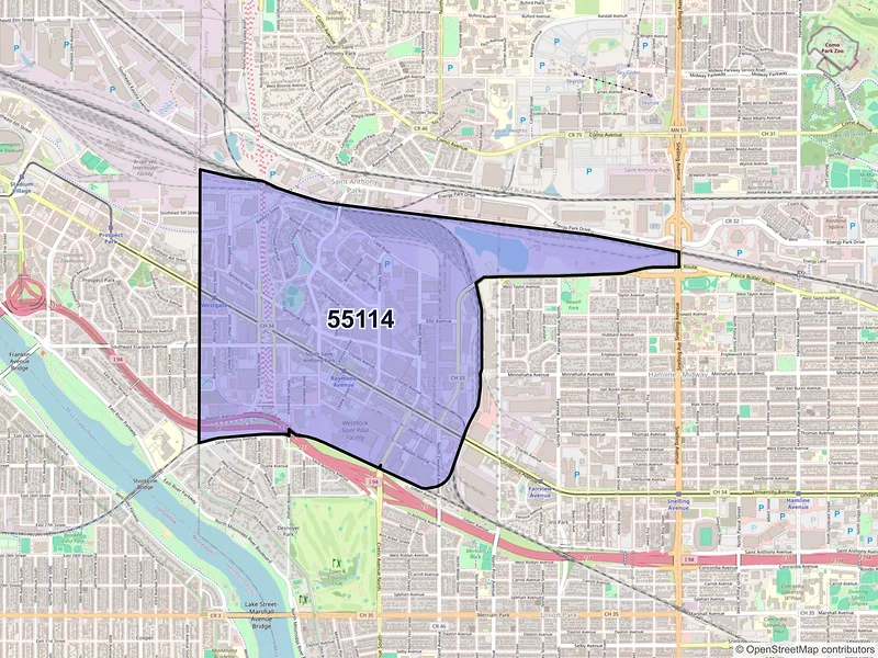 Map of ZIP Code 55114 — Saint Paul, MN