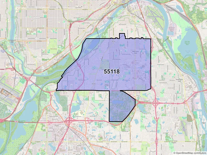 Map of ZIP Code 55118 — Saint Paul, MN