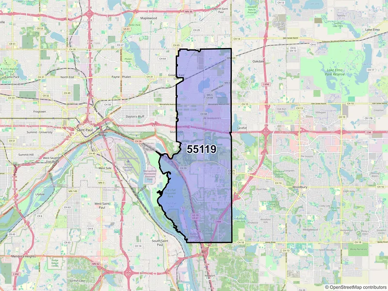 Map of ZIP Code 55119 — Saint Paul, MN