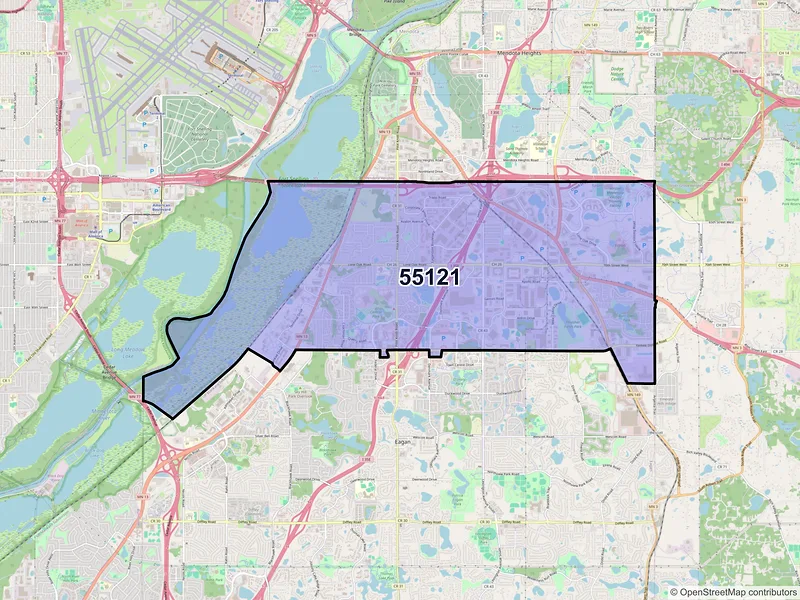 Map of ZIP Code 55121 — Saint Paul, MN