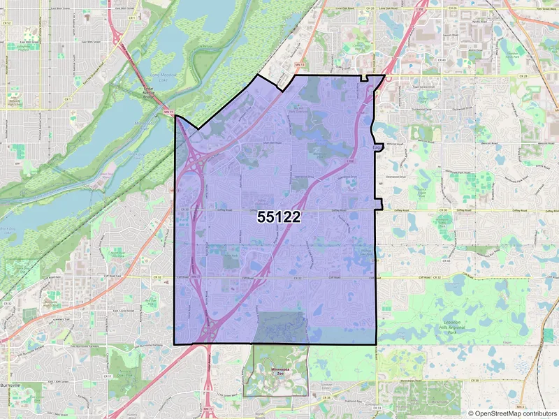 Map of ZIP Code 55122 — Saint Paul, MN