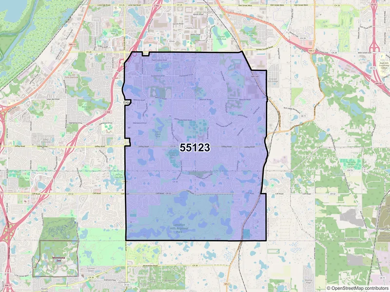 Map of ZIP Code 55123 — Saint Paul, MN