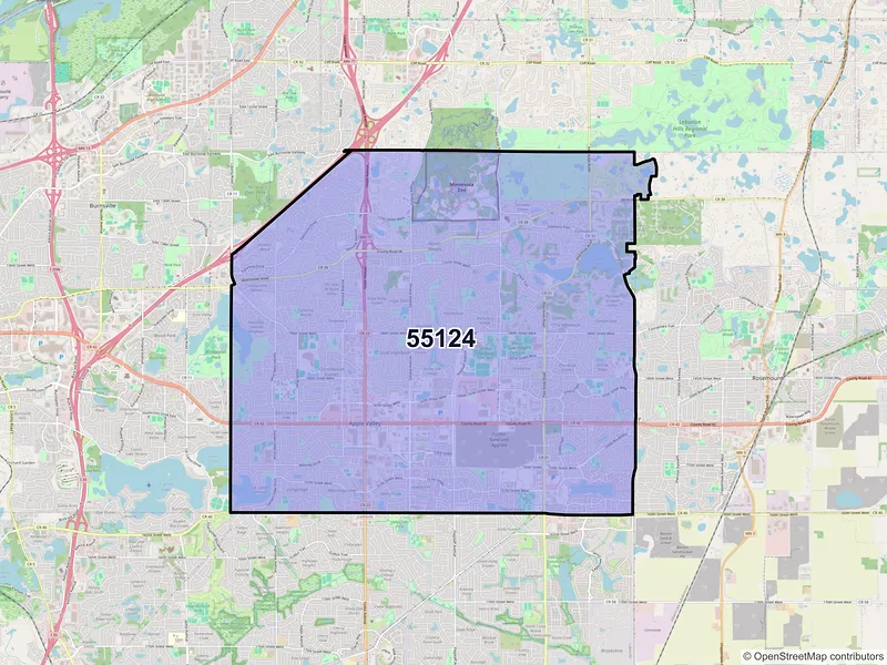 Map of ZIP Code 55124 — Saint Paul, MN