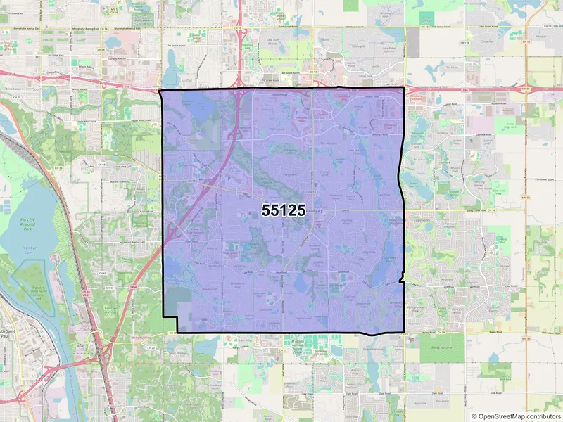 Map of ZIP Code 55125 — Saint Paul, MN