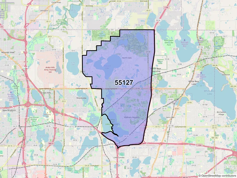 Map of ZIP Code 55127 — Saint Paul, MN