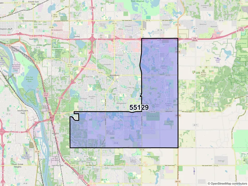 Map of ZIP Code 55129 — Saint Paul, MN