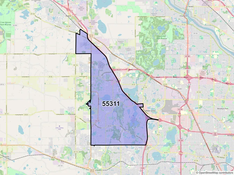 Map of ZIP Code 55311 — Maple Grove, MN