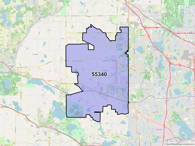 Map of Hamel, Minnesota and ZIP codes