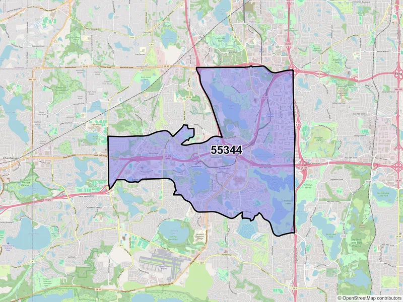 Map of ZIP Code 55344 — Eden Prairie, MN