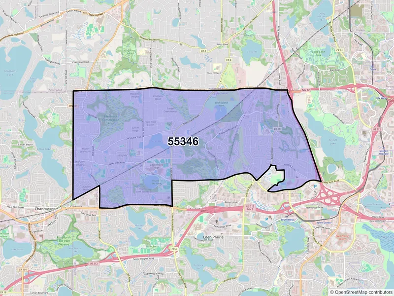 Map of ZIP Code 55346 — Eden Prairie, MN