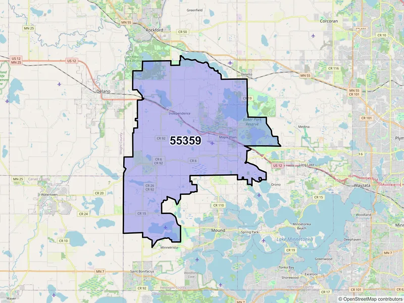Map of ZIP Code 55359 — Maple Plain, MN