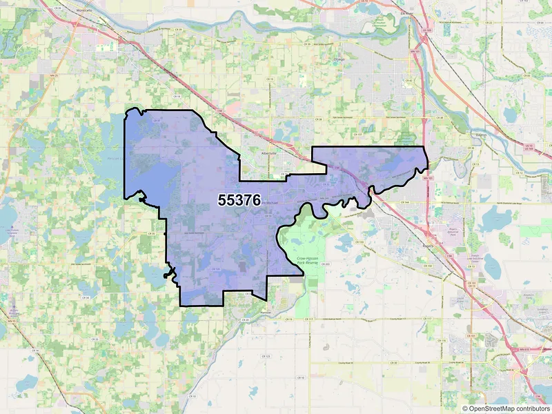 Map of ZIP Code 55376 — Saint Michael, MN
