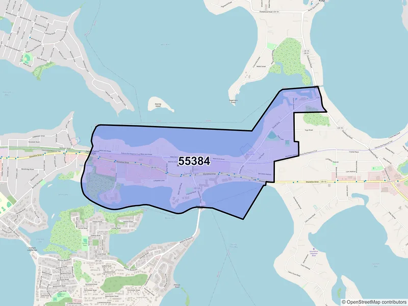 Map of ZIP Code 55384 — Spring Park, MN