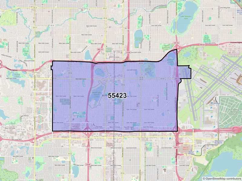 Map of ZIP Code 55423 — Minneapolis, MN