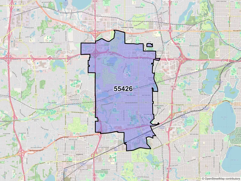 Map of ZIP Code 55426 — Minneapolis, MN