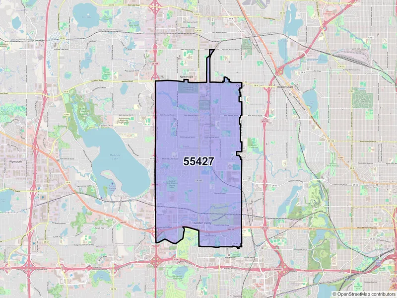Map of ZIP Code 55427 — Minneapolis, MN
