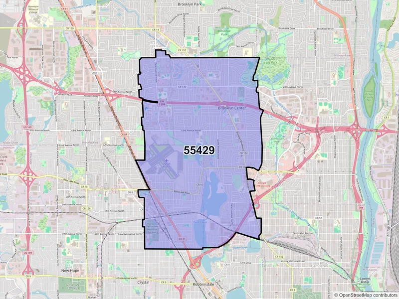 Map of ZIP Code 55429 — Minneapolis, MN