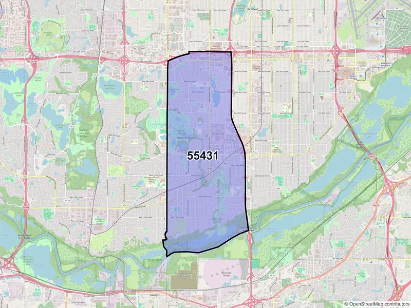 Map of ZIP Code 55431 — Minneapolis, MN