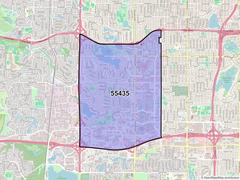 Map of ZIP Code 55435 — Minneapolis, MN