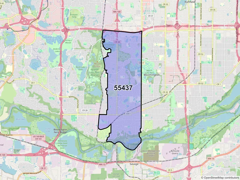 Map of ZIP Code 55437 — Minneapolis, MN