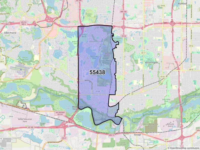 Map of ZIP Code 55438 — Minneapolis, MN
