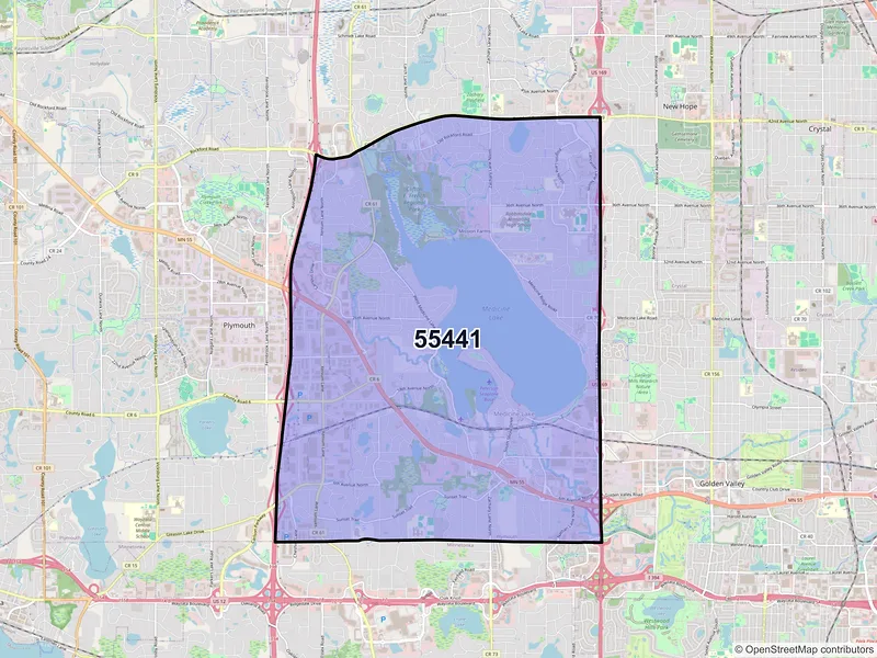 Map of ZIP Code 55441 — Minneapolis, MN