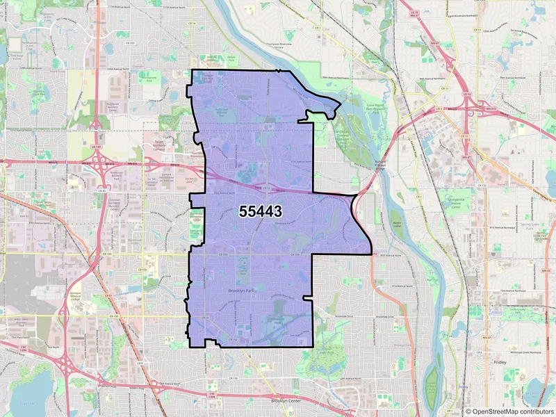 Map of ZIP Code 55443 — Minneapolis, MN