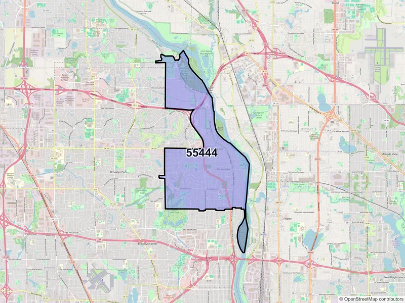 Map of ZIP Code 55444 — Minneapolis, MN