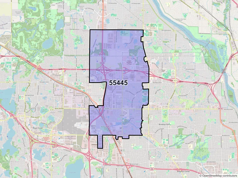 Map of ZIP Code 55445 — Minneapolis, MN