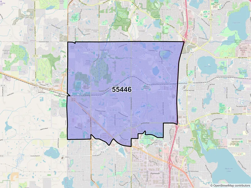 Map of ZIP Code 55446 — Minneapolis, MN
