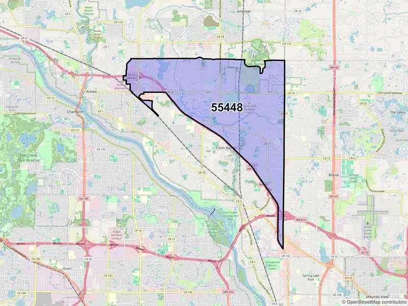 Map of ZIP Code 55448 — Minneapolis, MN
