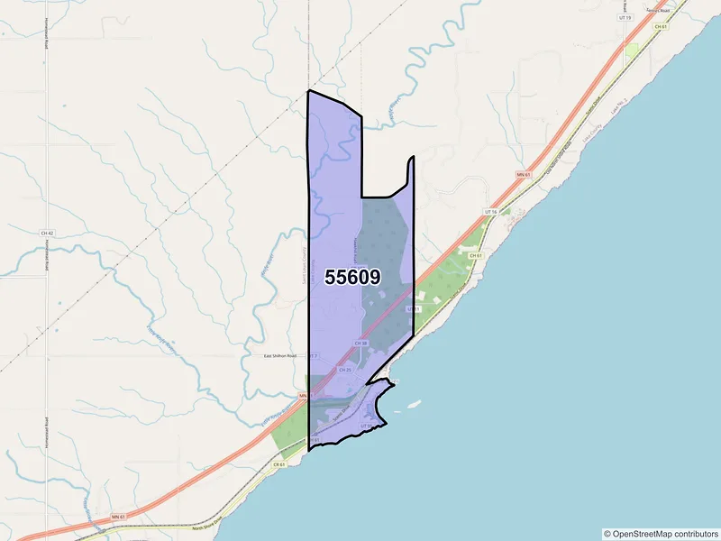 Map of Knife River, Minnesota and ZIP codes