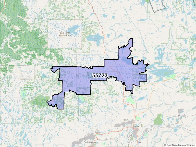 Map of ZIP Code 55723 — Cook, MN
