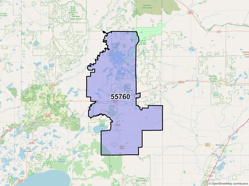 Map of Mcgregor, Minnesota and ZIP codes