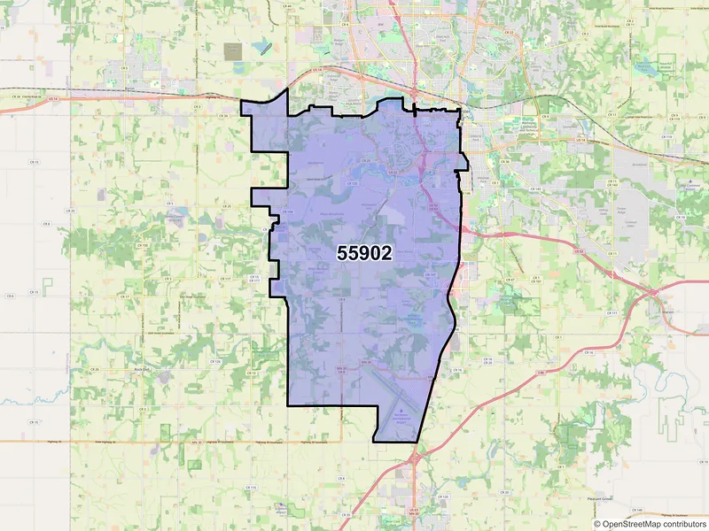 Map of ZIP Code 55902 — Rochester, MN