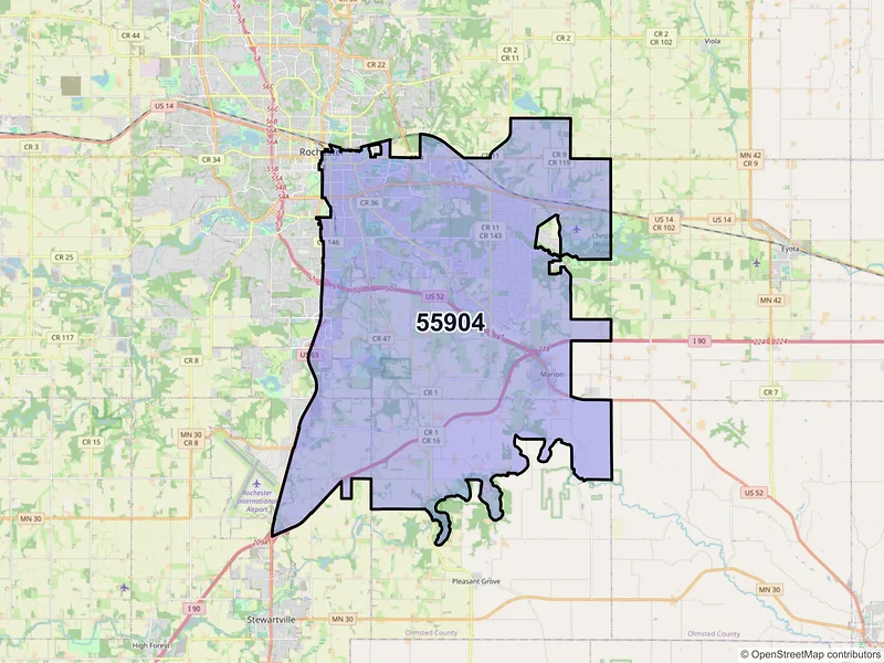 Map of ZIP Code 55904 — Rochester, MN