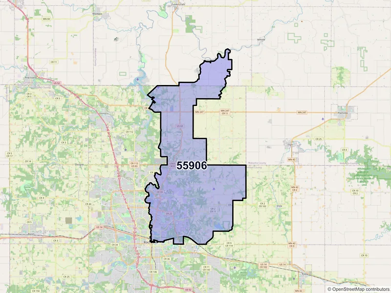 Map of ZIP Code 55906 — Rochester, MN