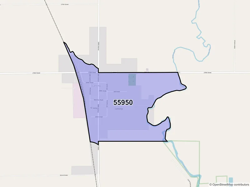 Map of Lansing, Minnesota and ZIP codes
