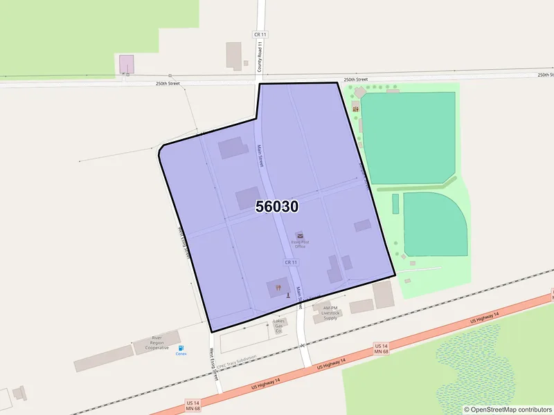 Map of Essig, Minnesota and ZIP codes