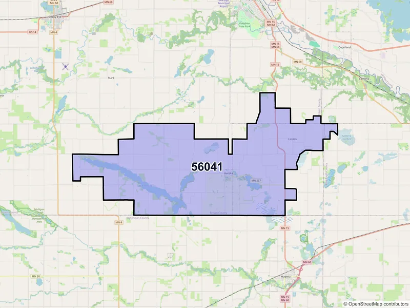 Map of ZIP Code 56041 — Hanska, MN
