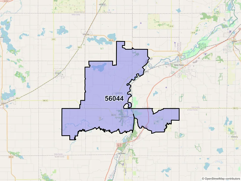 Map of ZIP Code 56044 — Henderson, MN